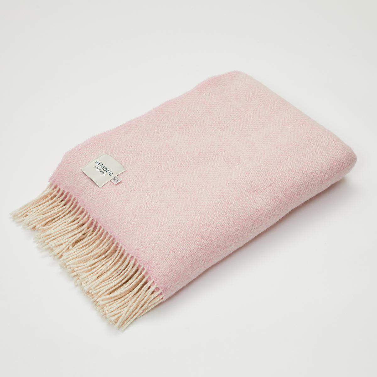 Cashmere Merino Blanket Wool Blanket Pink Herringbone Atlantic Blankets