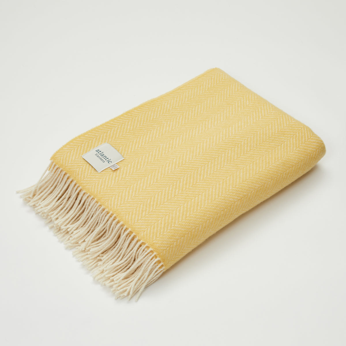 Cashmere Merino Blanket Wool Blanket Grey Herringbone Atlantic Blankets