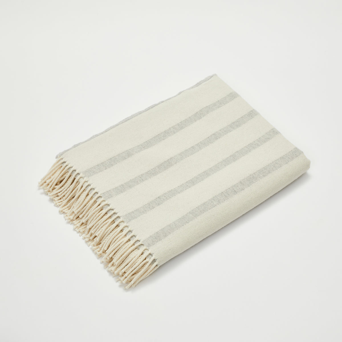 Recycled Wool Blanket Grey Stripe Atlantic Blankets