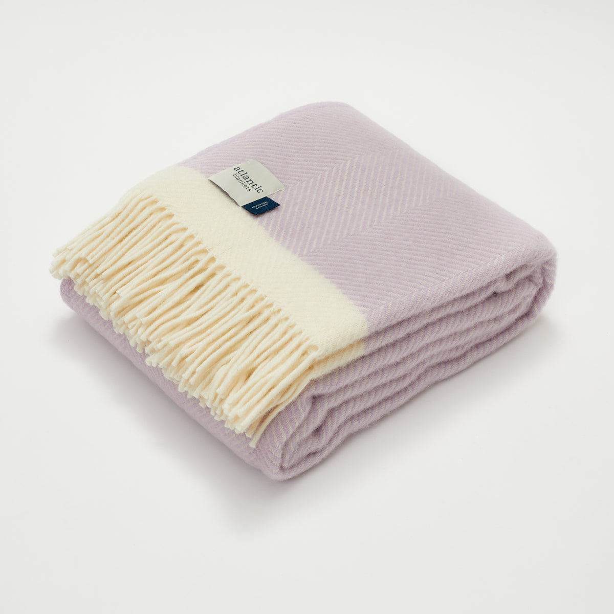 Wool Blanket Lilac Herringbone Atlantic Blankets