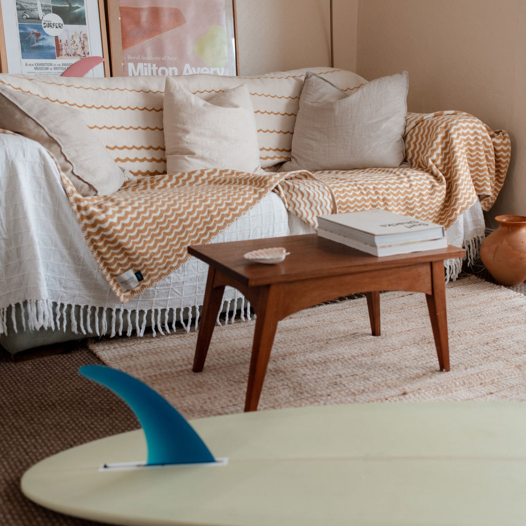 Recycled Cotton Blanket Mustard Swell Atlantic Blankets