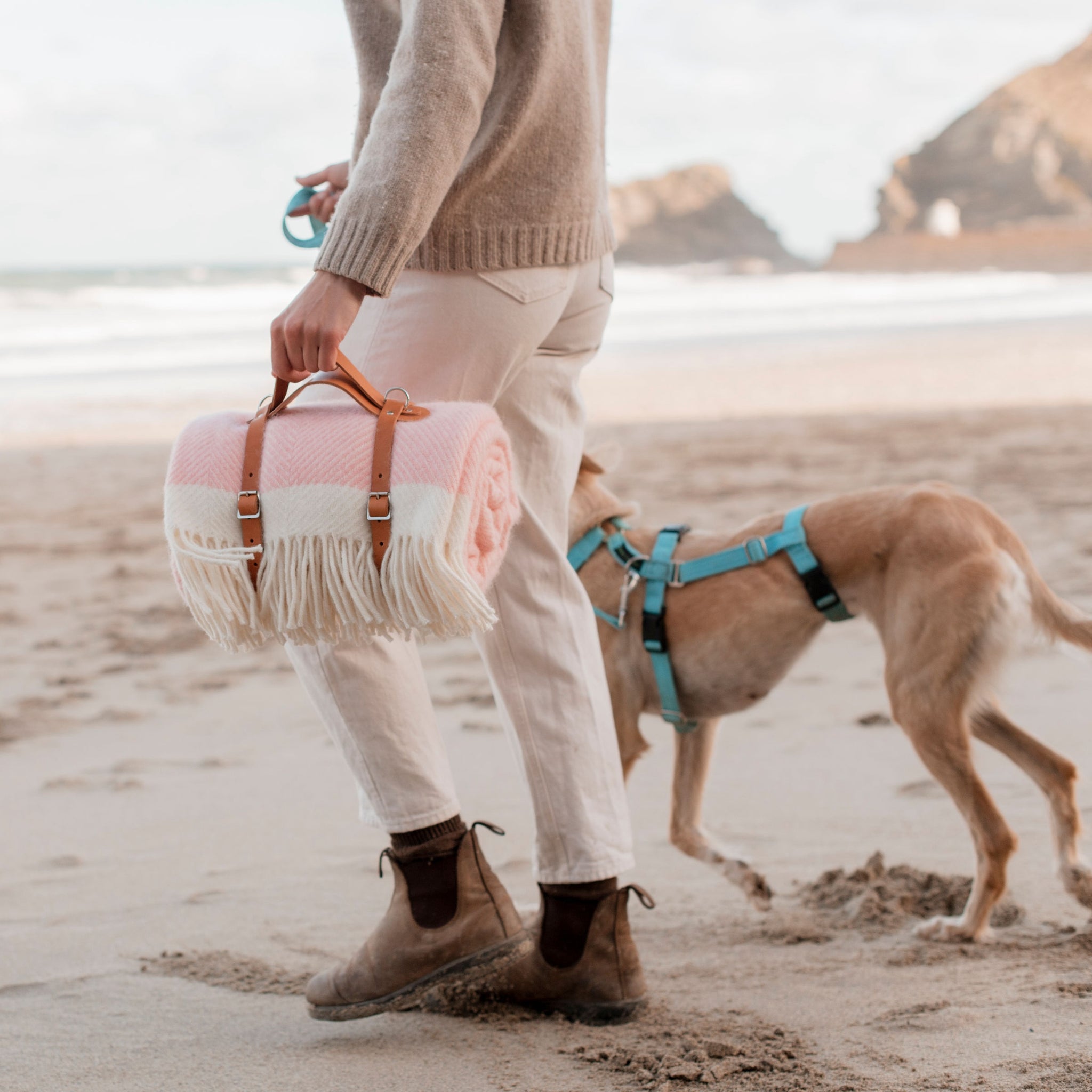 Beach Mat Montecito Picnic Blanket With Harness For Outdoor, Beach