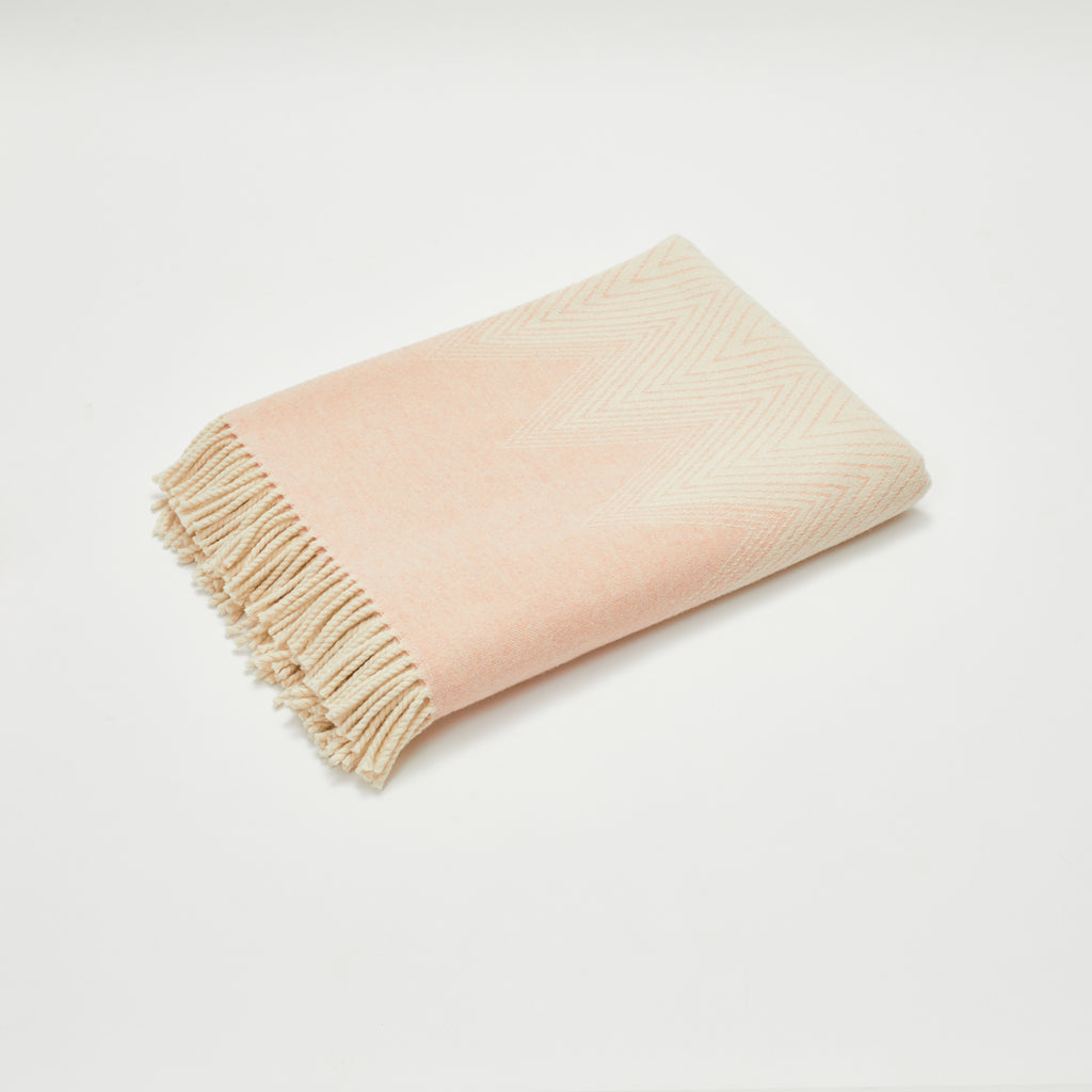 Recycled Wool Blanket Pink Chevron Atlantic Blankets